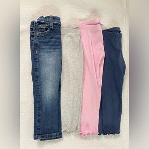 Old Navy Jumping Bean Denim and Ribbed Cotton Pants Bundle NWOT